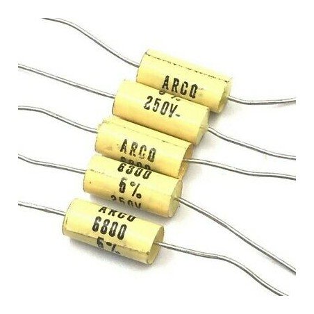 6.8NF 6800PF 250V 5% AXIAL CAPACITOR ARCOTRONICS QTY:5