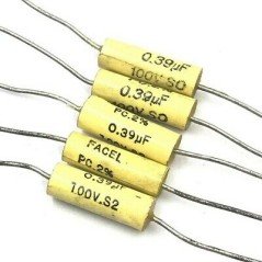 0.39UF 390NF 100V 2% AXIAL CAPACITOR FACEL QTY:5