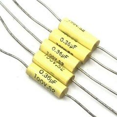 0.36UF 360NF 100V 2% AXIAL CAPACITOR FACEL QTY:5