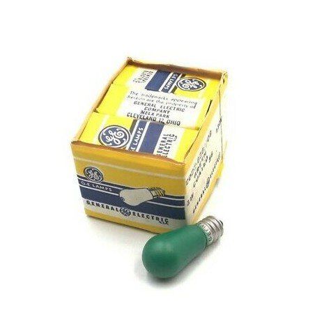 GENERAL ELECTRIC 6W 130V S6 GREEN LAMP BULB QTY:6