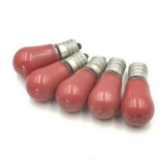 SYLVANIA 6W 130V S6 RED LAMP BULB QTY:5