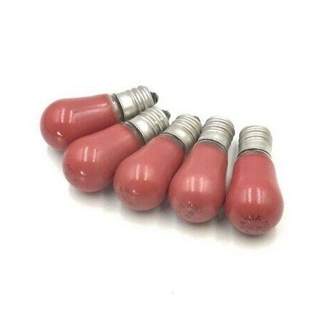 SYLVANIA 6W 130V S6 RED LAMP BULB QTY:5