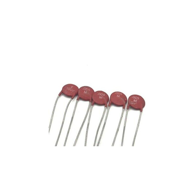 0.005UF 5NF 100V RADIAL CERAMIC DISC CAPACITOR QTY:5
