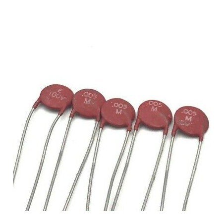 0.005UF 5NF 100V RADIAL CERAMIC DISC CAPACITOR QTY:5