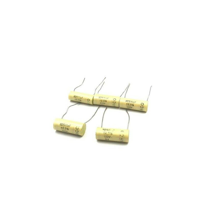 82500PF 82.5NF 100V 2.5% RADIAL CAPACITOR ARCOTRONICS QTY:5