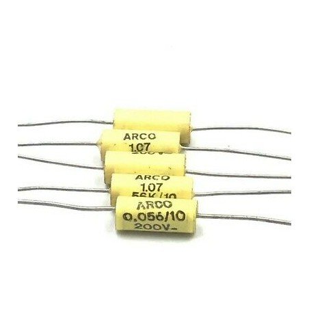 0.056UF 56NF 200V AXIAL POLYPROPYLENE CAPACITOR ARCOTRONICS QTY:5