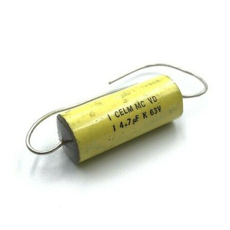 4.7UF 63V K AXIAL CAPACITOR AUDIO CELM 26X11CM