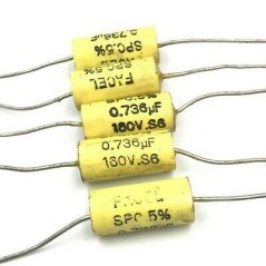 0.736UF 736NF 160V 5% AXIAL POLYPROPYLENE FILM CAPACITOR SPC  FACEL QTY:5