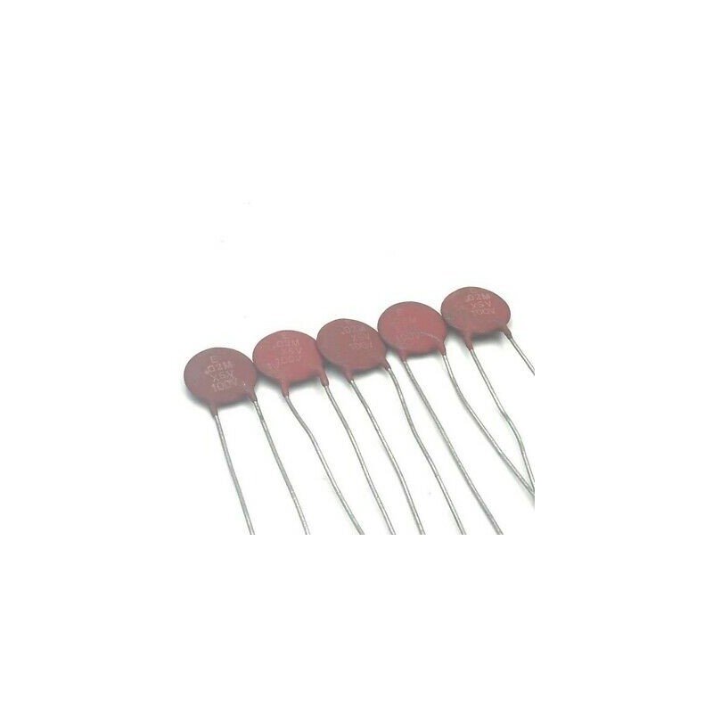20NF 100V RADIAL CERAMIC DISC CAPACITOR QTY:5