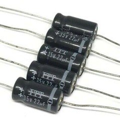 22UF 35V AXIAL ELECTROLYTIC CAPACITOR ITT QTY:5