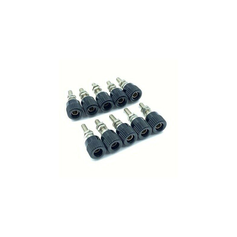 BANANA PLUG PANEL MOUNT SCREW FOR GND BLACK QTY:10