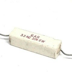 3.3KOHM 3K3 10% 8W WIREWOUND CERAMIC RESISTOR GAR