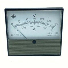 0-30VDC 0-2A 9X9CM DUAL PANEL METER VOLTMETER AMMETER MOD 368 ICE