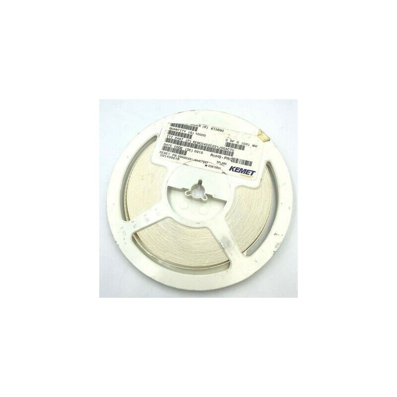 220PF 5% 50V SMD/SMT CERAMIC CAPACITOR KEMET QTY:100