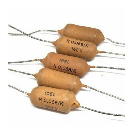 0.068UF 68NF 160V AXIAL CAPACITOR ICEL QTY:5