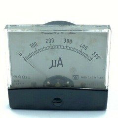 0-500UA PANEL METER AMPERE METER AMMETER 7X6X5.5 ITALY 55-517