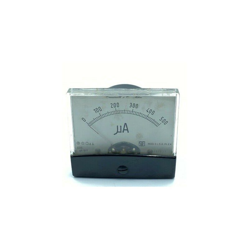 0-500UA PANEL METER AMPERE METER AMMETER 7X6X5.5 ITALY 55-517