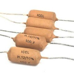 0.12UF 120NF 100V 10% AXIAL CERAMIC CAPACITOR ICEL QTY:5