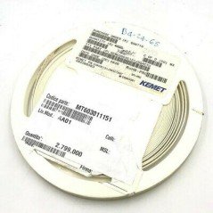 150PF 50V 5% SMD/SMT CAPACITOR C0603C151J5GACTU KEMET QTY:100