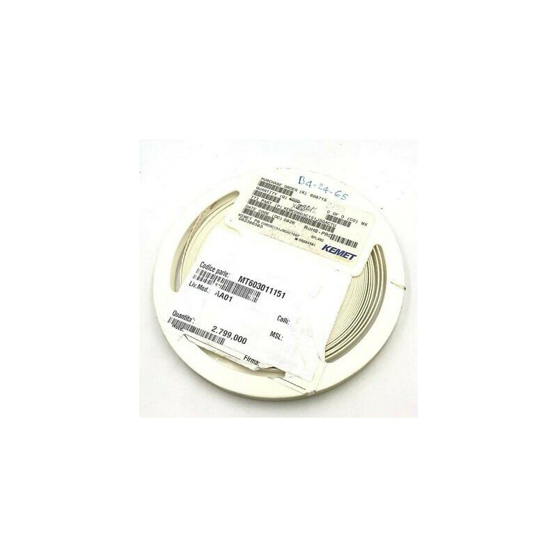 150PF 50V 5% SMD/SMT CAPACITOR C0603C151J5GACTU KEMET QTY:100