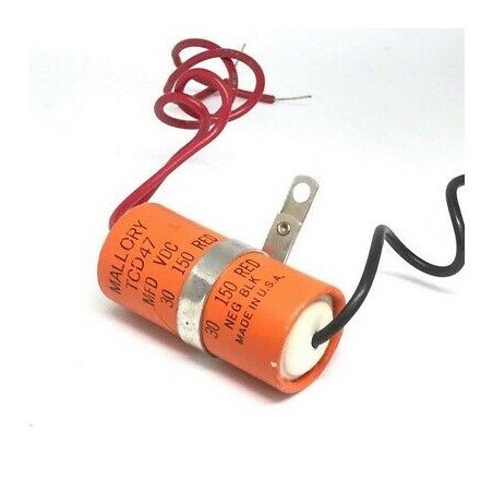 30UF 150VDC CAPACITOR NEG BLK TCD47 MALLORY