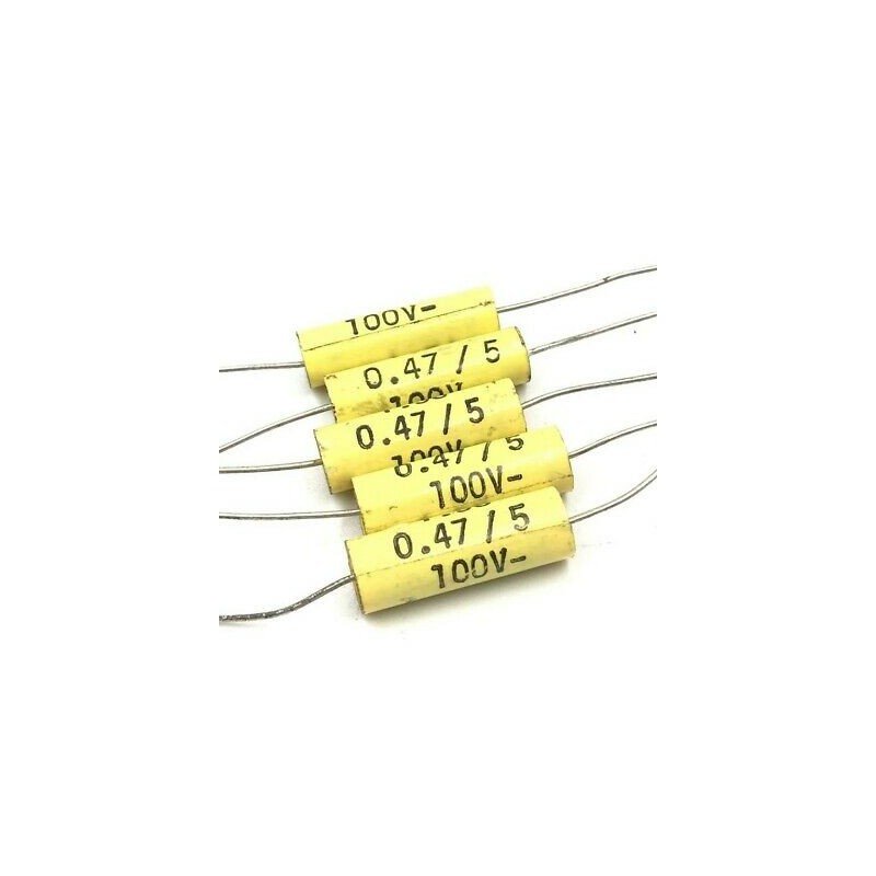 0.47UF 470NF 100V 5% AXIAL POLYPROPYLENE FILM CAPACITOR ARCOTRONICSS QTY:5