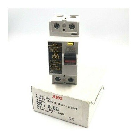 AEG ELFA VHFI 25/0.03-2SK 230V 2POLE CIRCUIT BREAKER