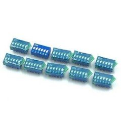 DIP SWITCH SLIDE 6P 6POSITION BLUE TUBE QTY:10