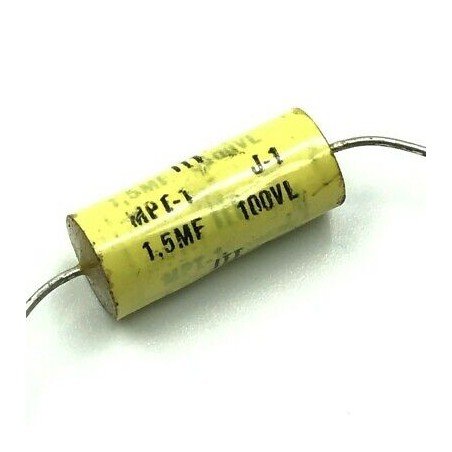 1.5UF 100V MPT POLYPROPYLENE AUDIO CAPACITOR J-1 (JAN) ITT 22X10mm