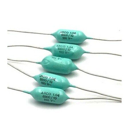6.8NF 6800PF 160V AXIAL CAPACITOR ARCOTRONICS QTY:5
