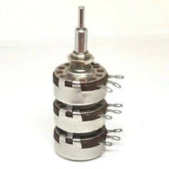 270KOHM+1KOHM+270KOHM 270K+1K+270K METAL MILITARY LINEAR TRIPLE POTENTIOMETER AL
