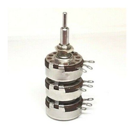 270KOHM+1KOHM+270KOHM 270K+1K+270K METAL MILITARY LINEAR TRIPLE POTENTIOMETER AL