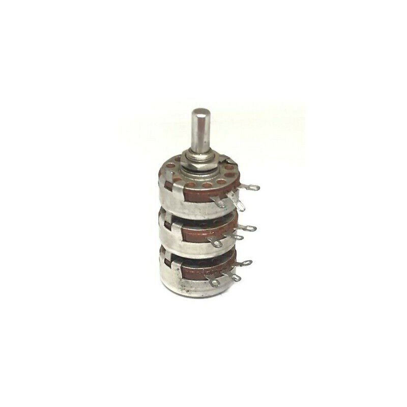 270KOHM+10KOHM+10KOHM 270K+10K+10K METAL MILITARY LINEAR TRIPLE POTENTIOMETER AL