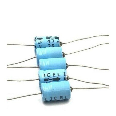 47UF 47000NF 25V AXIAL ELECTROLITYC CAPACITOR ICEL QTY:5
