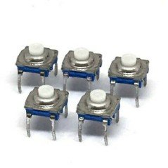 4PIN MOMENTARY TACTILE PUSHBUTTON MICRO SWITCH 6x6x7mm ITT QTY:5
