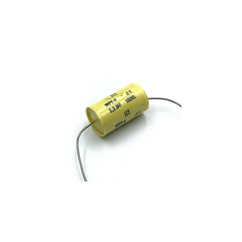 2.2UF 100V MPT POLYPROPYLENE AUDIO CAPACITOR J-1 (JAN) ITT 25X15mm