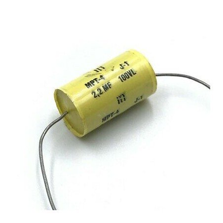 2.2UF 100V MPT POLYPROPYLENE AUDIO CAPACITOR J-1 (JAN) ITT 25X15mm