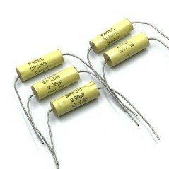 2.06UF 160V 5% AXIAL POLYPROPYLENE AUDIO CAPACITOR 27X9MM FACEL [QTY:5]