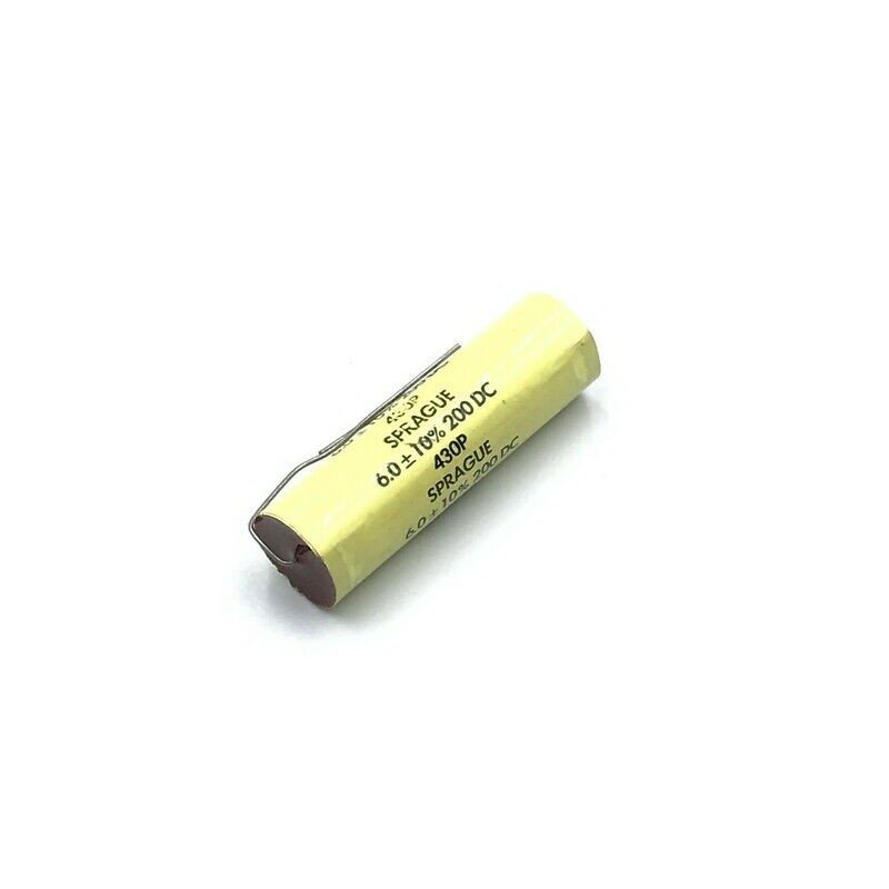 6UF 200V 10% AXIAL METALIZED POLYESTER AUDIO CAPACITOR 430P 60X17MM SPRAGUE