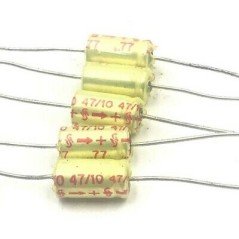 47UF 10V AXIAL ELECTROLYTIC CAPACITOR 77 SIEMENS QTY:5