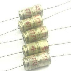47UF 10V AXIAL ELECTROLYTIC CAPACITOR 0.377 SIEMENS QTY:5