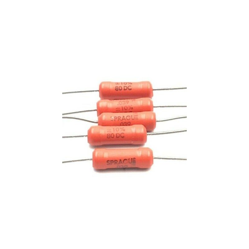 39NF 39000PF 80V 10% AXIAL CAPACITOR SPRAGUE QTY:5