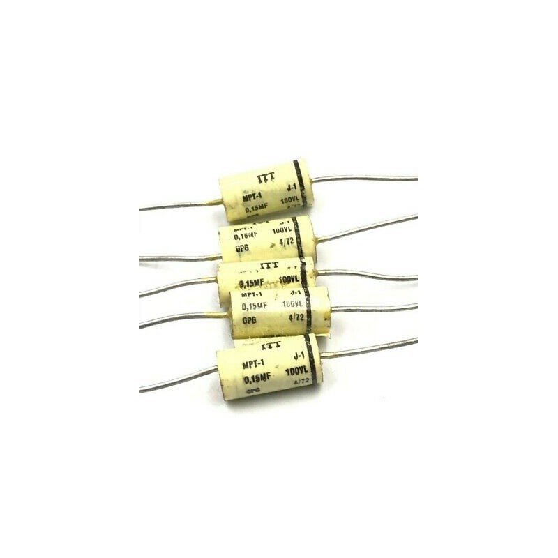 0.15UF 150NF 100V AXIAL POLYPROPYLENE CAPACITOR ITT QTY:5
