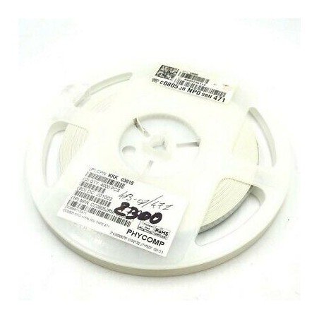 470PF 50V 5% SMD/SMT CERAMIC CAPACITOR CC0805JRNPO9BN471 YAGEO QTY:100