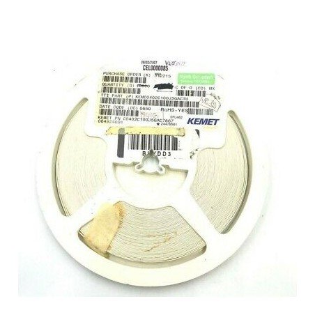 10PF 50V 5% SMD/SMT CERAMIC CAPACITOR C0402C100J5GACTU KEMET QTY:100
