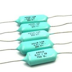 0.47UF 250V AXIAL CAPACITOR ARCOTRONICS QTY:5