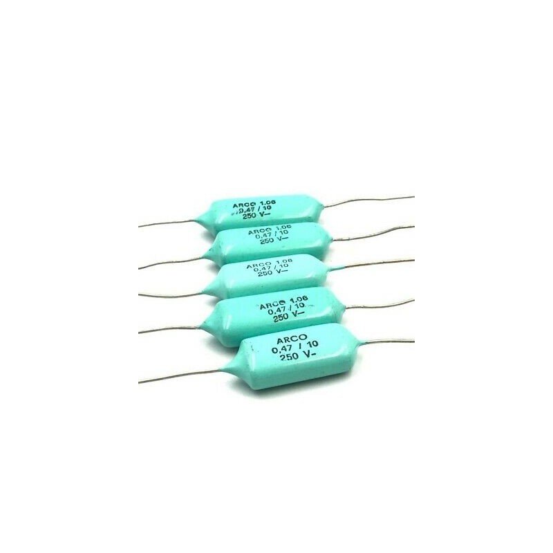 0.47UF 250V AXIAL CAPACITOR ARCOTRONICS QTY:5