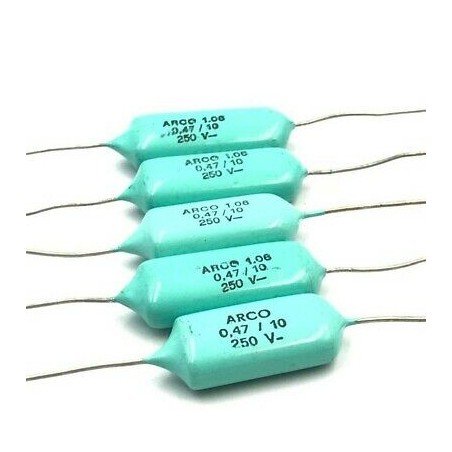 0.47UF 250V AXIAL CAPACITOR ARCOTRONICS QTY:5