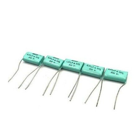 0.47UF 200V RADIAL CAPACITOR ARCOTRONICS QTY:5