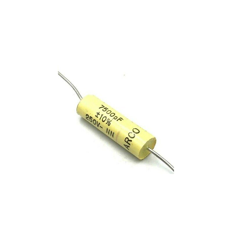 7.5NF 7500PF 10% 250V AXIAL CAPACITOR ARCOTRONICS